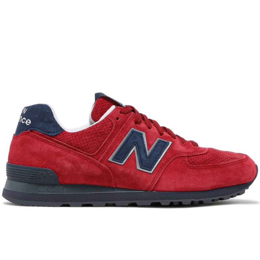 New Balance us 574 suede blue and red size 5.5 men’s/ 7 women’s